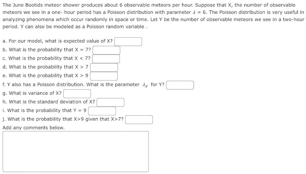 Solved The June Bootids meteor shower produces about 6