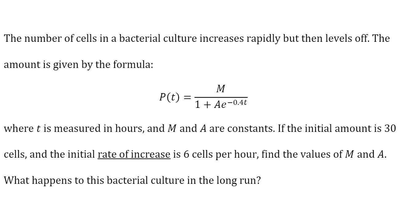 Solved The number of cells in a bacterial culture increases | Chegg.com