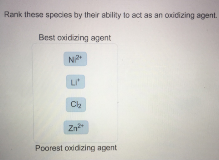 Solved Rank these species by their ability to act as an | Chegg.com