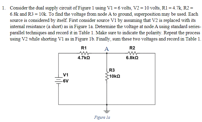 Solved Consider the dual supply circuit of Figure 1 using | Chegg.com