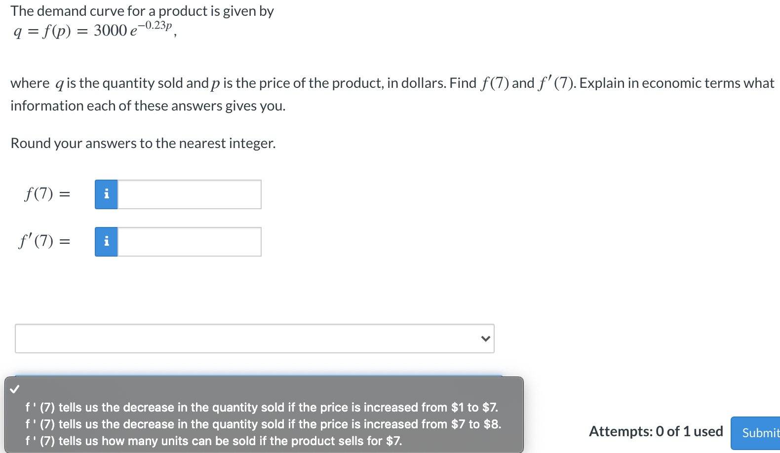 Solved The demand curve for a product is given by q = f(p) = | Chegg.com