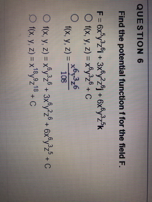 Solved Find The Potential Function F For The Field F. F = | Chegg.com