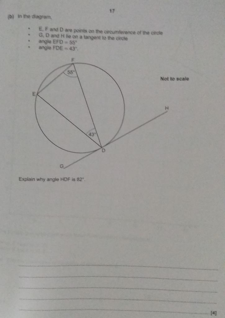 Solved 17 (b) in the diagram E, F and D are points on the