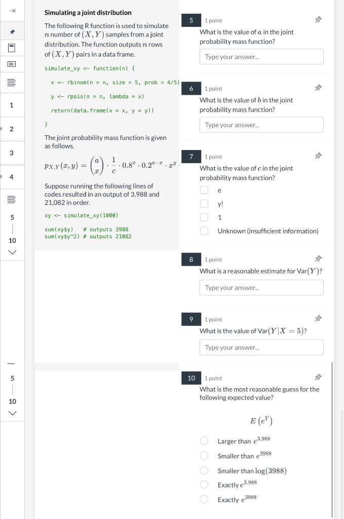 Solved A B 1 2 3 4 5 10 Simulating a joint distribution The | Chegg.com