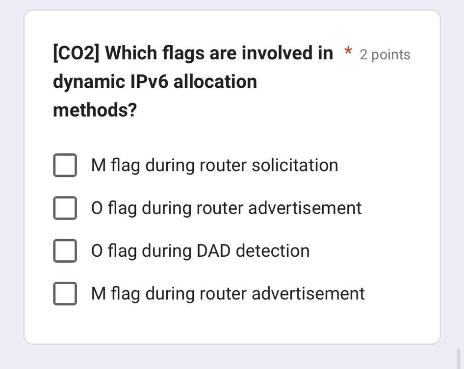 Solved [CO2] Which flags are involved in * 2 points dynamic | Chegg.com