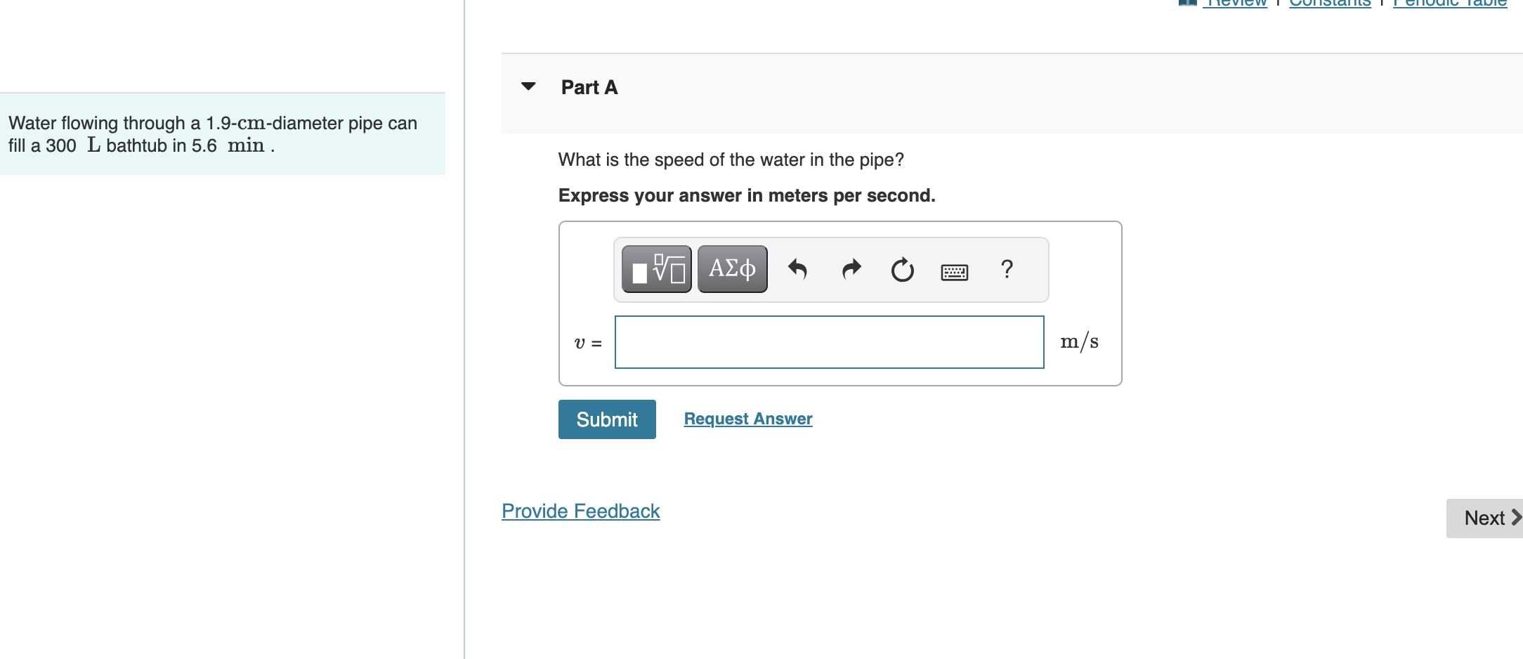 Solved Water flowing through a 1.9−cm-diameter pipe can fill | Chegg.com