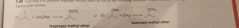 Solved 743 Your Task Is To Prepare Isopropyl Methyl Ether