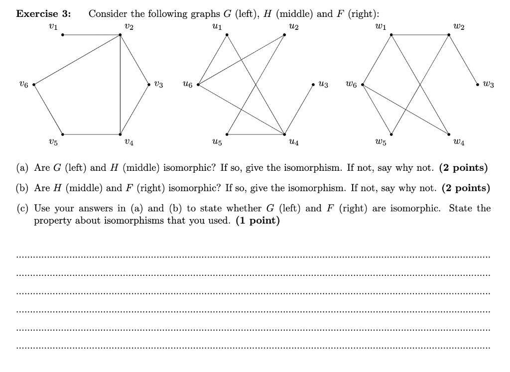 Solved Exercise 3: Consider the following graphs G (left), | Chegg.com