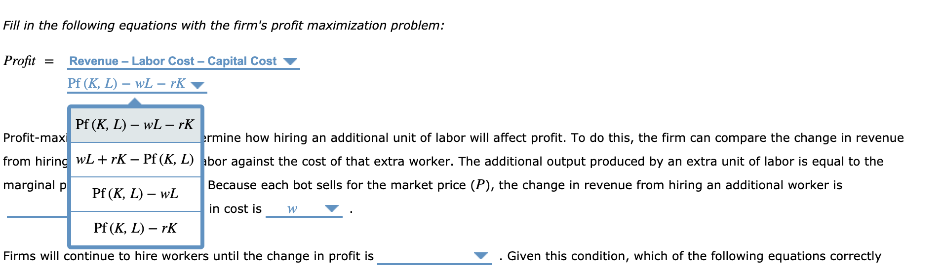 Solved 2. The firm's problem Consider a competitive firm | Chegg.com