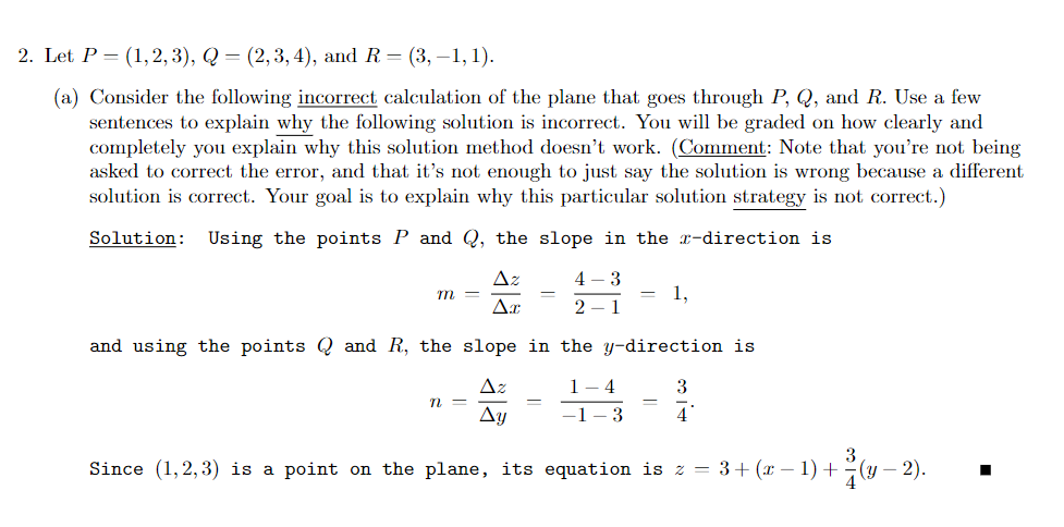 Solved 2. Let P = (1,2,3), Q = (2,3,4), And R=(3,-1,1). (a) | Chegg.com