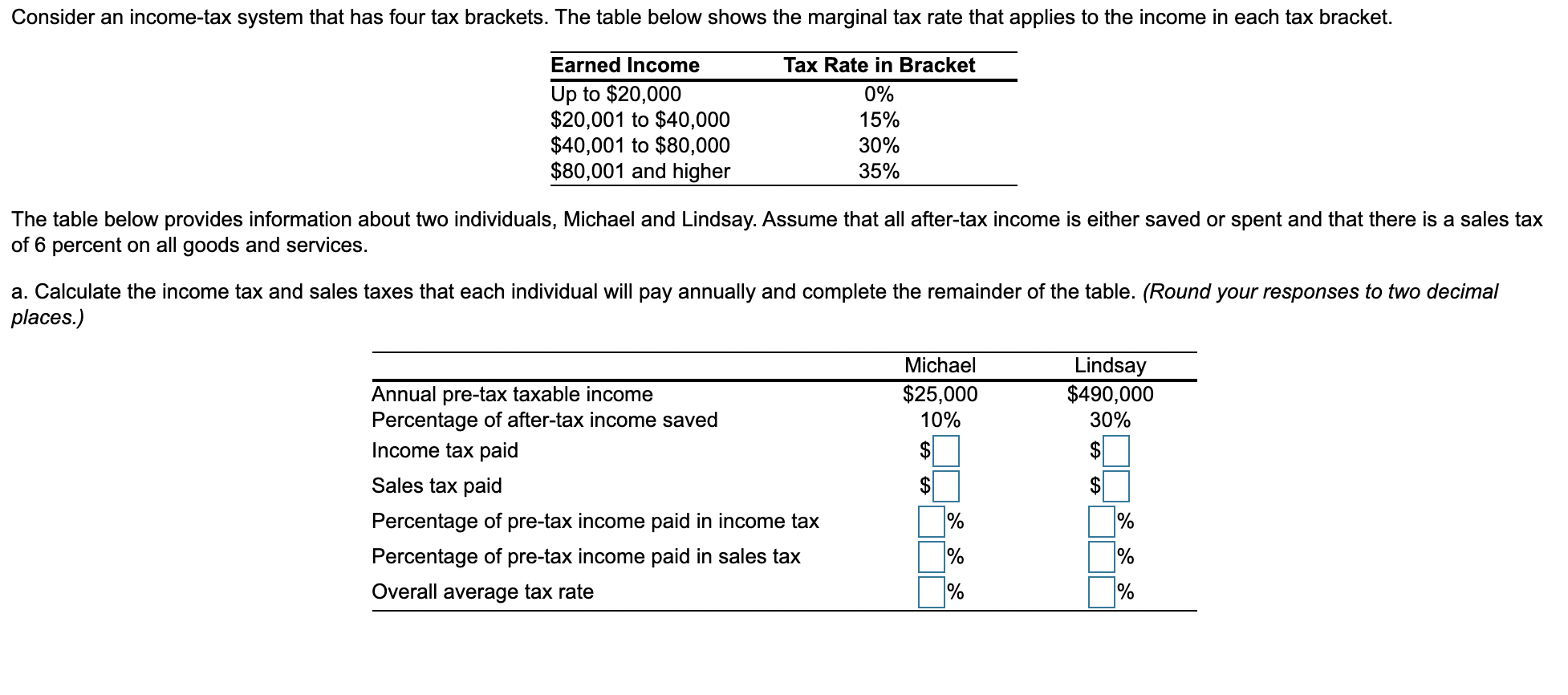 Solved Consider An Income tax System That Has Four Tax Chegg
