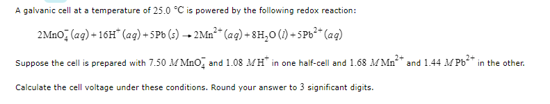 Solved 2MnO4−(aq)+16H+(aq)+5 Pb(s)→2Mn2+(aq)+8H2O(l)+5 | Chegg.com