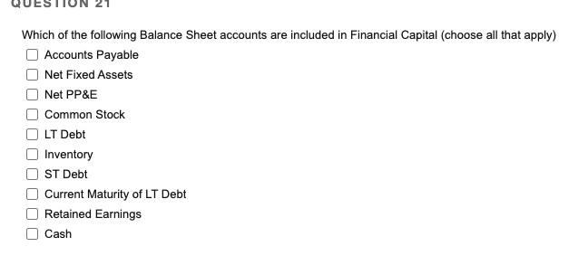 Solved Which of the following Balance Sheet accounts are | Chegg.com