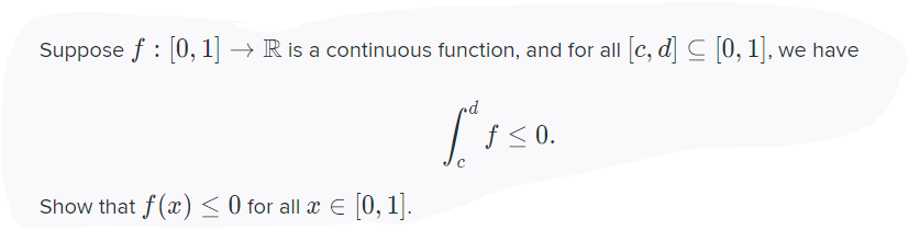 Solved Suppose F [0 1] → R Is A Continuous Function And