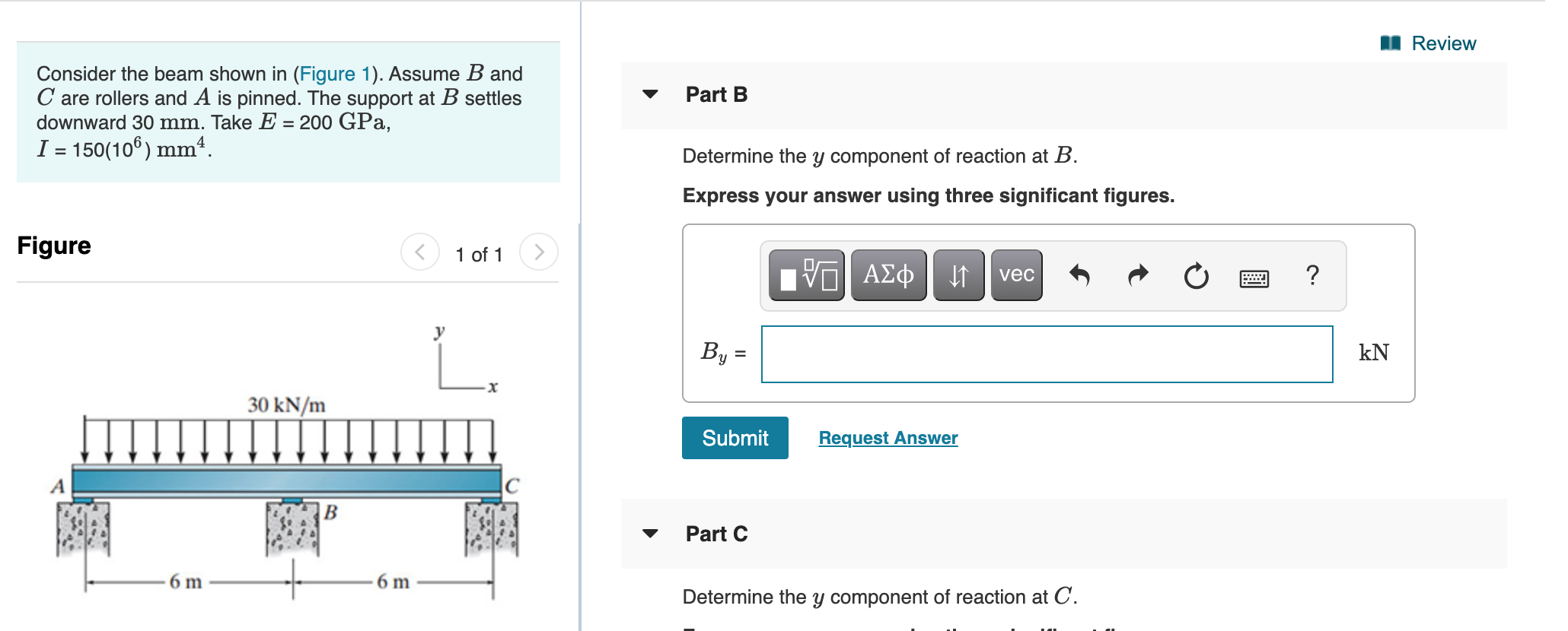 Solved Review Part A Consider The Beam Shown In (Figure 1). | Chegg.com