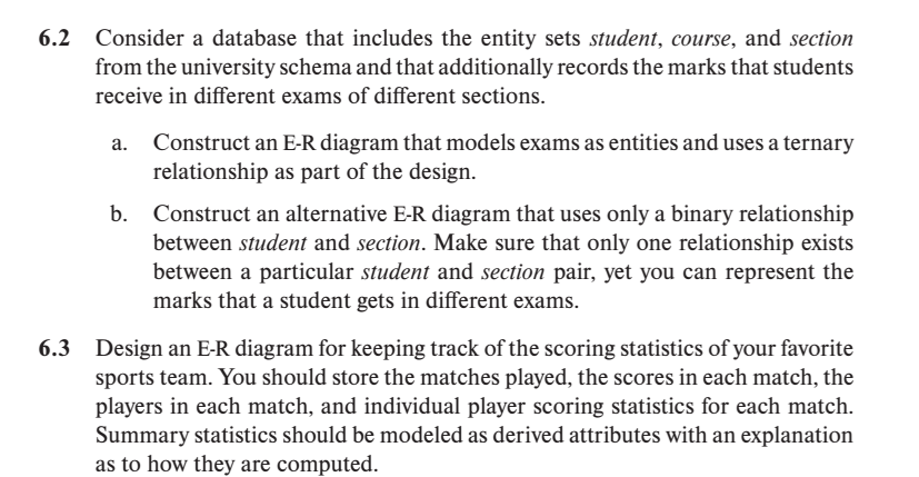 6.20 Construct appropriate relation schemas for each | Chegg.com