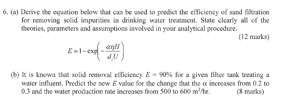 6. (a) Derive the equation below that can be used to | Chegg.com