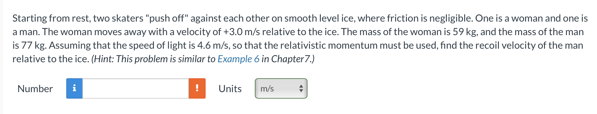 Solved Starting from rest, two skaters "push off" against | Chegg.com