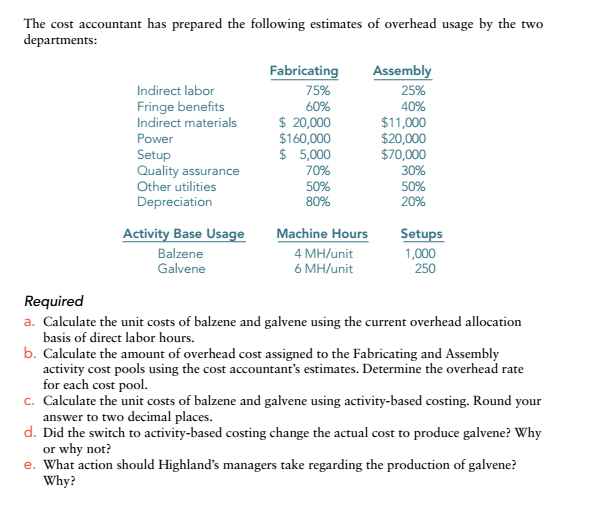 Solved 7-29 Calculating activity-based product costs; | Chegg.com
