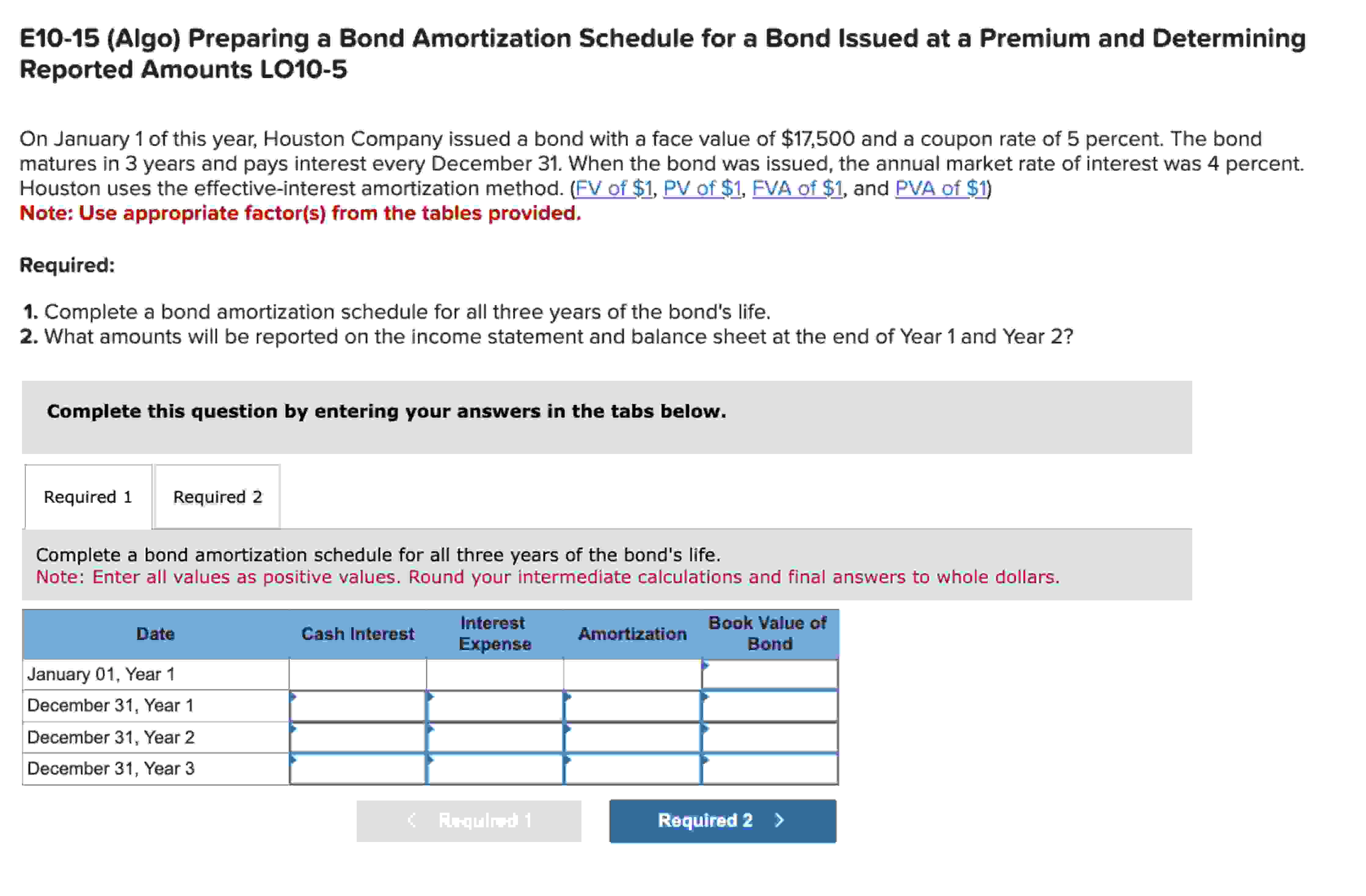 Solved E10 15 Algo ﻿preparing A Bond Amortization Schedule 4670