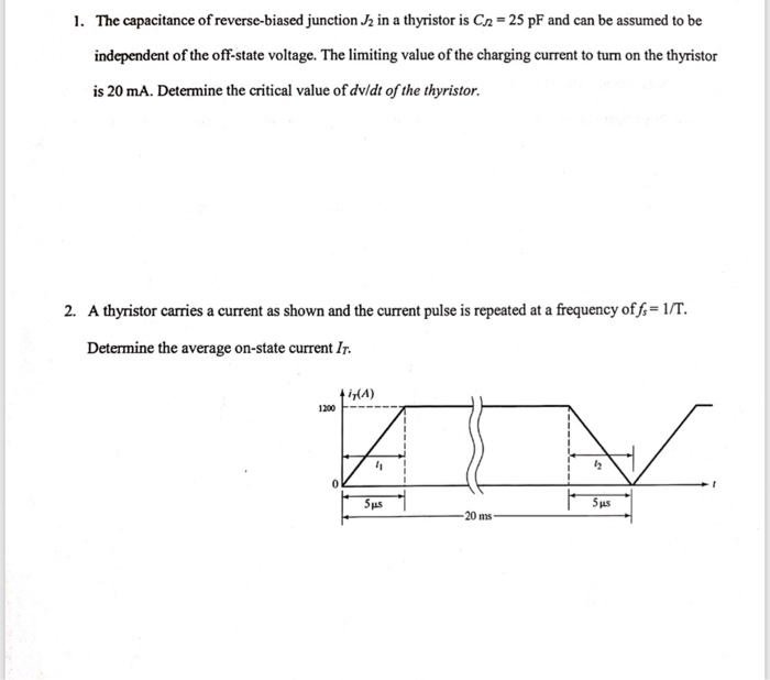 Solved 1. The capacitance of reverse-biased junction J2 in a | Chegg.com