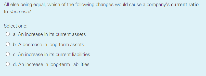 solved all else being equal, a decrease in would shift... Solved All else being equal, which of the following changes | Chegg.com