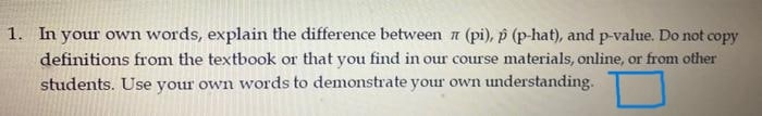 Solved 1. In your own words, explain the difference between | Chegg.com