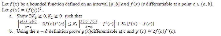 Solved et f(x) be a bounded function defined on an interval | Chegg.com