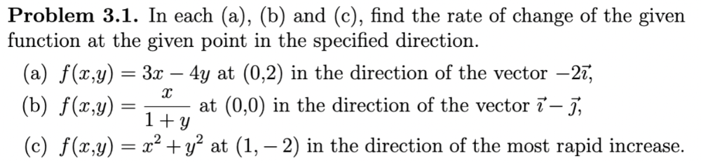 Solved Problem 3.1. In each (a), (b) and (c), find the rate | Chegg.com