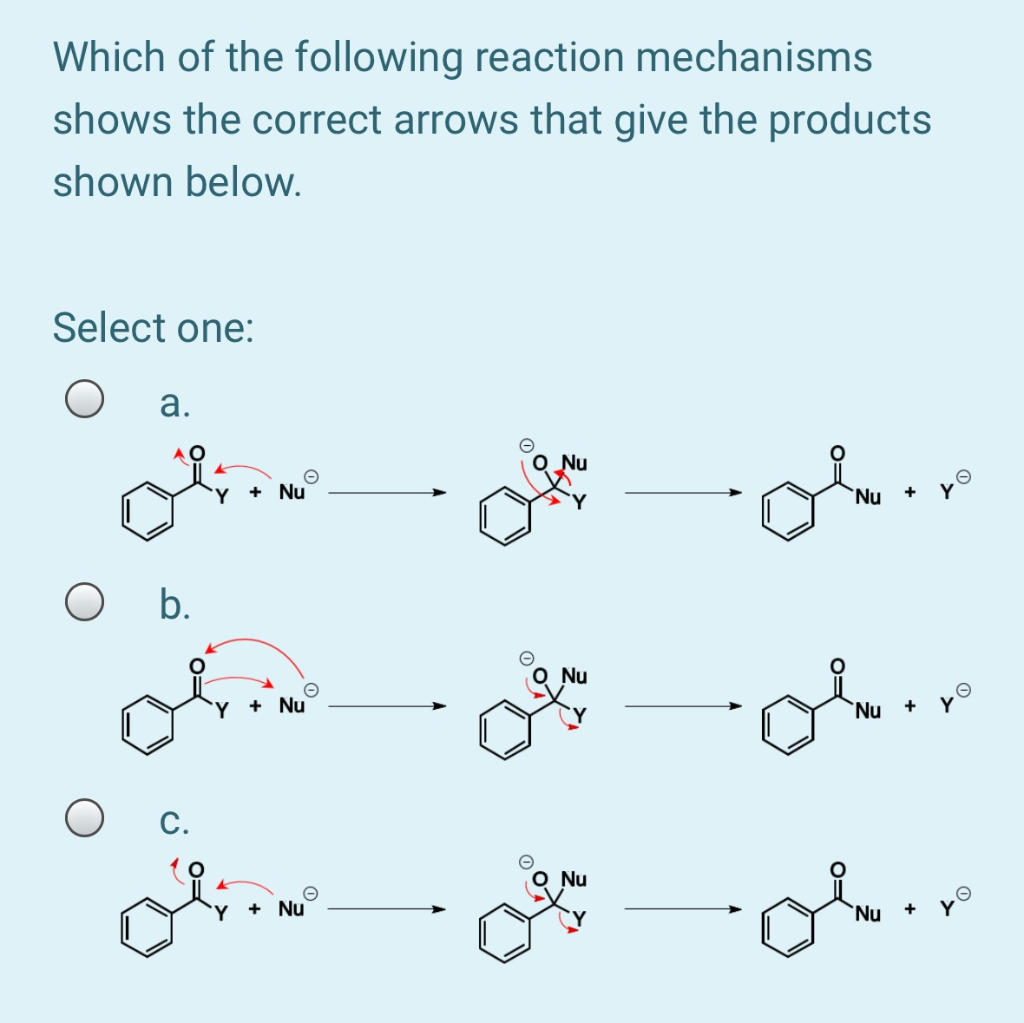 Solved Which of the following reaction mechanisms shows the | Chegg.com