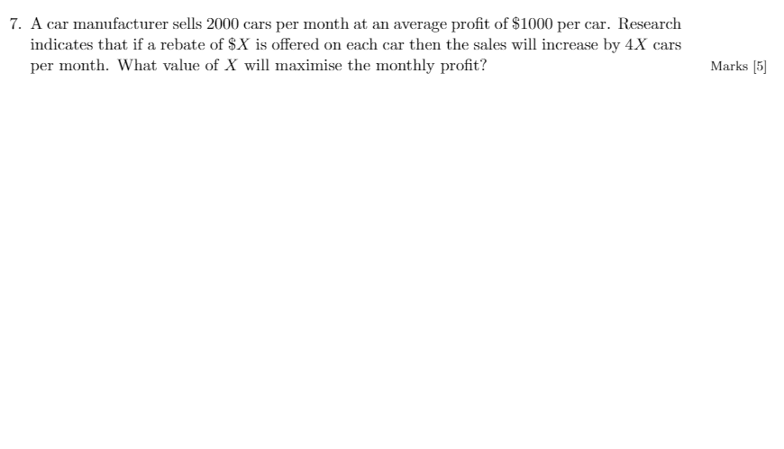 solved-7-a-car-manufacturer-sells-2000-cars-per-month-at-an-chegg