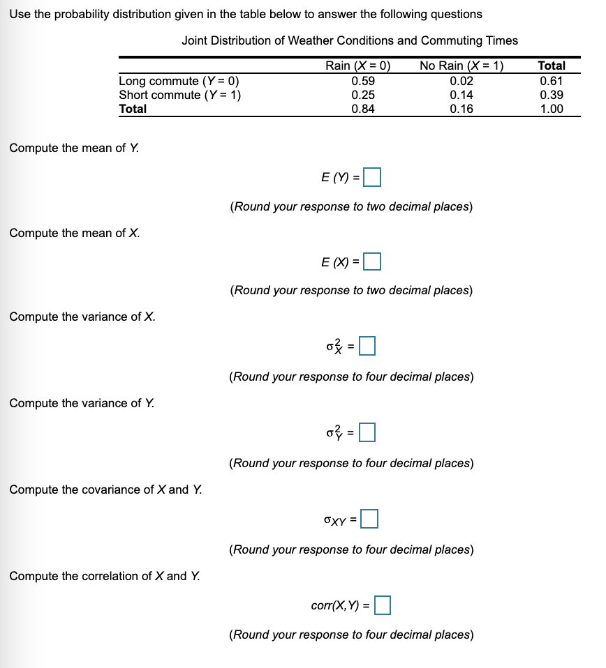 Solved Use the probability distribution given in the table | Chegg.com
