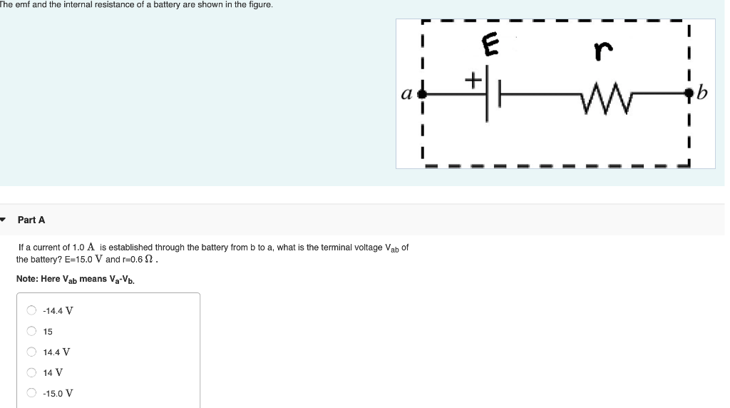 solved-the-emf-and-the-internal-resistance-of-a-battery-are-chegg