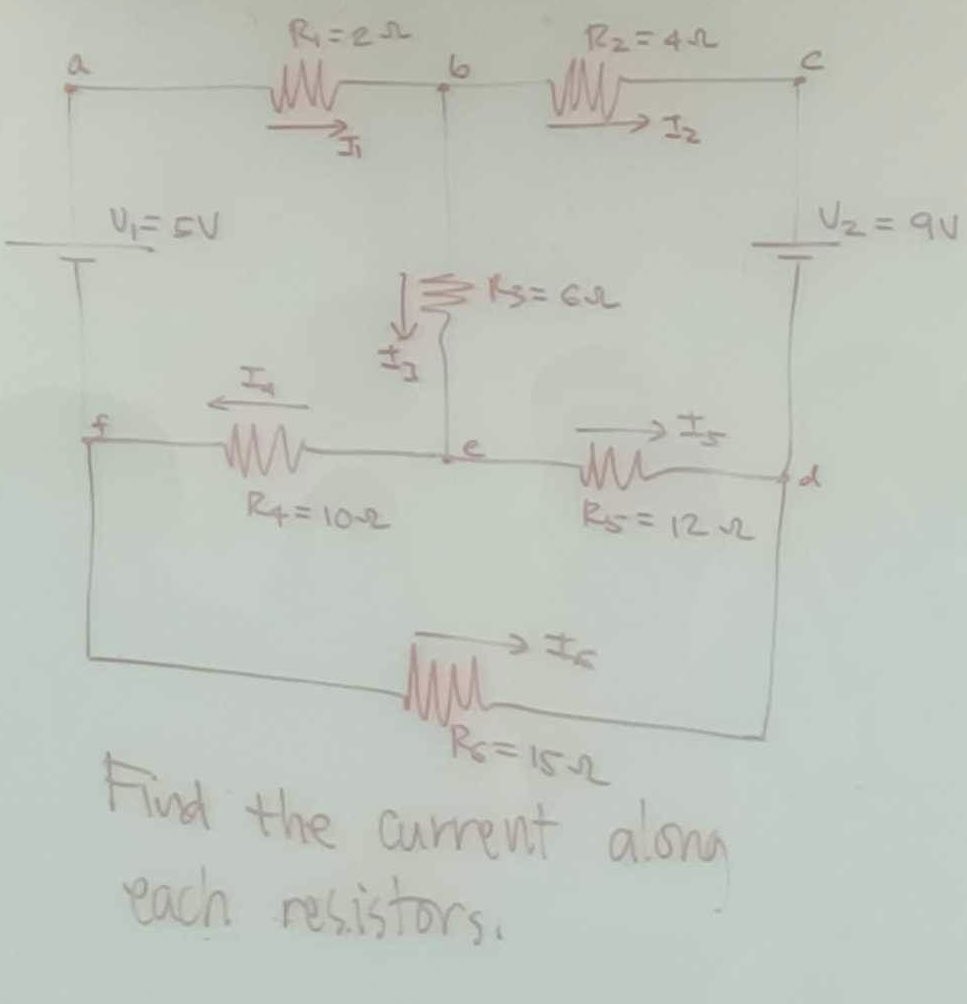 Find the current along each resistors.