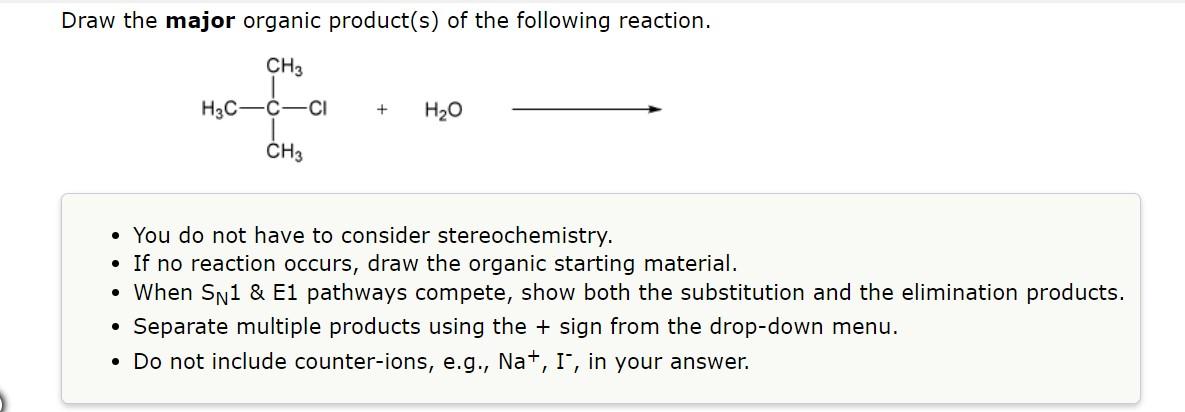 Solved Draw the major organic product(s) of the following Chegg com