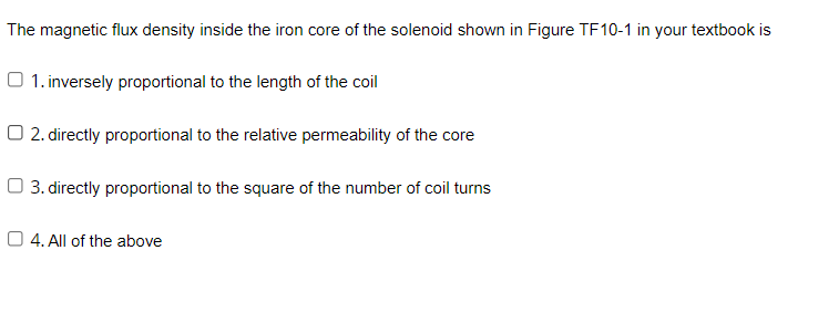 Solved The magnetic flux density inside the iron core of the | Chegg.com