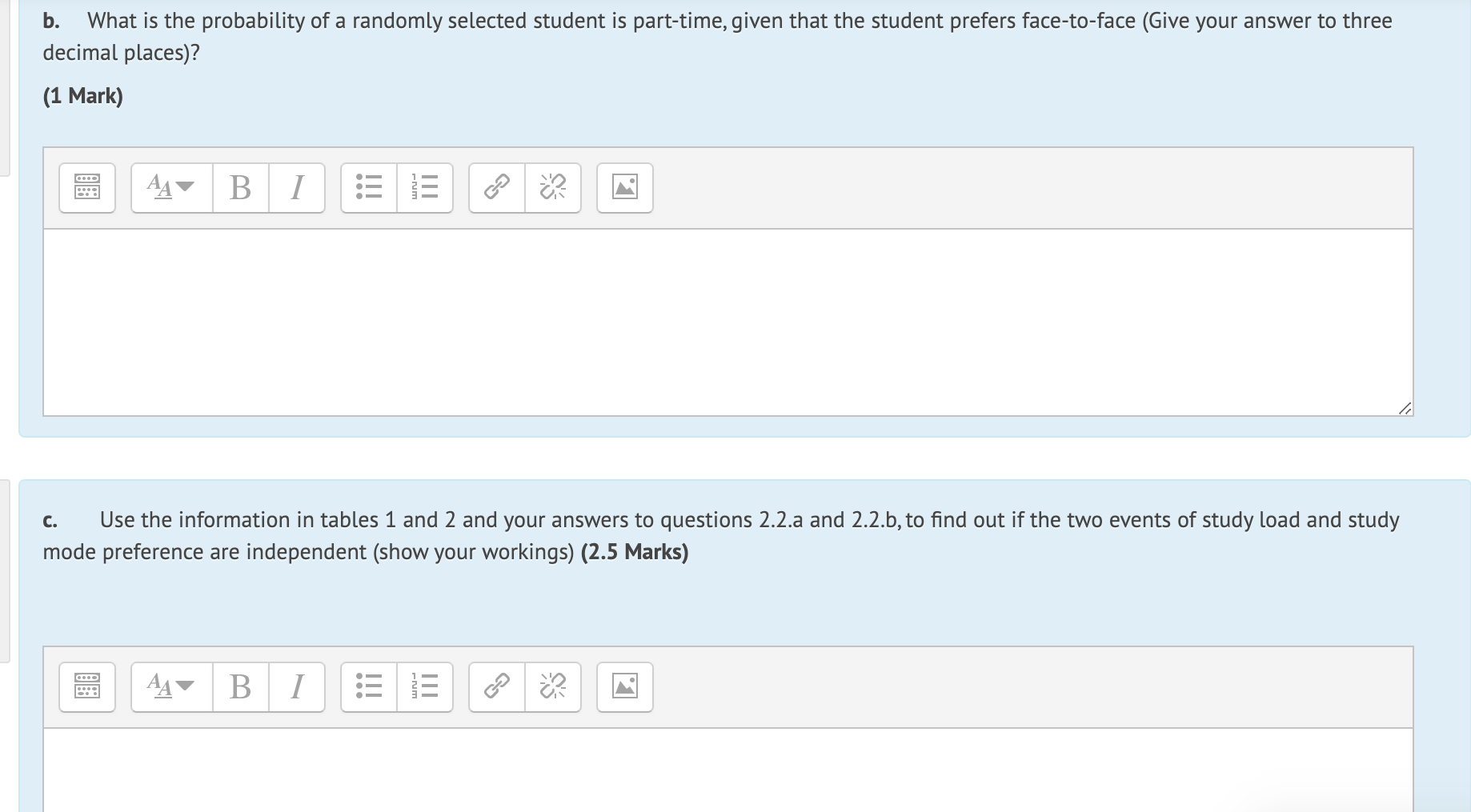 Solved 2.1 A survey was conducted on the learning | Chegg.com