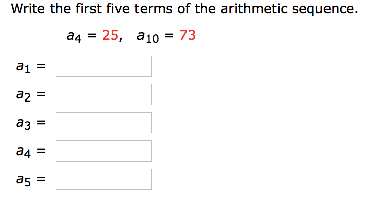 Write The First Five Terms Of The Arithmetic Sequence