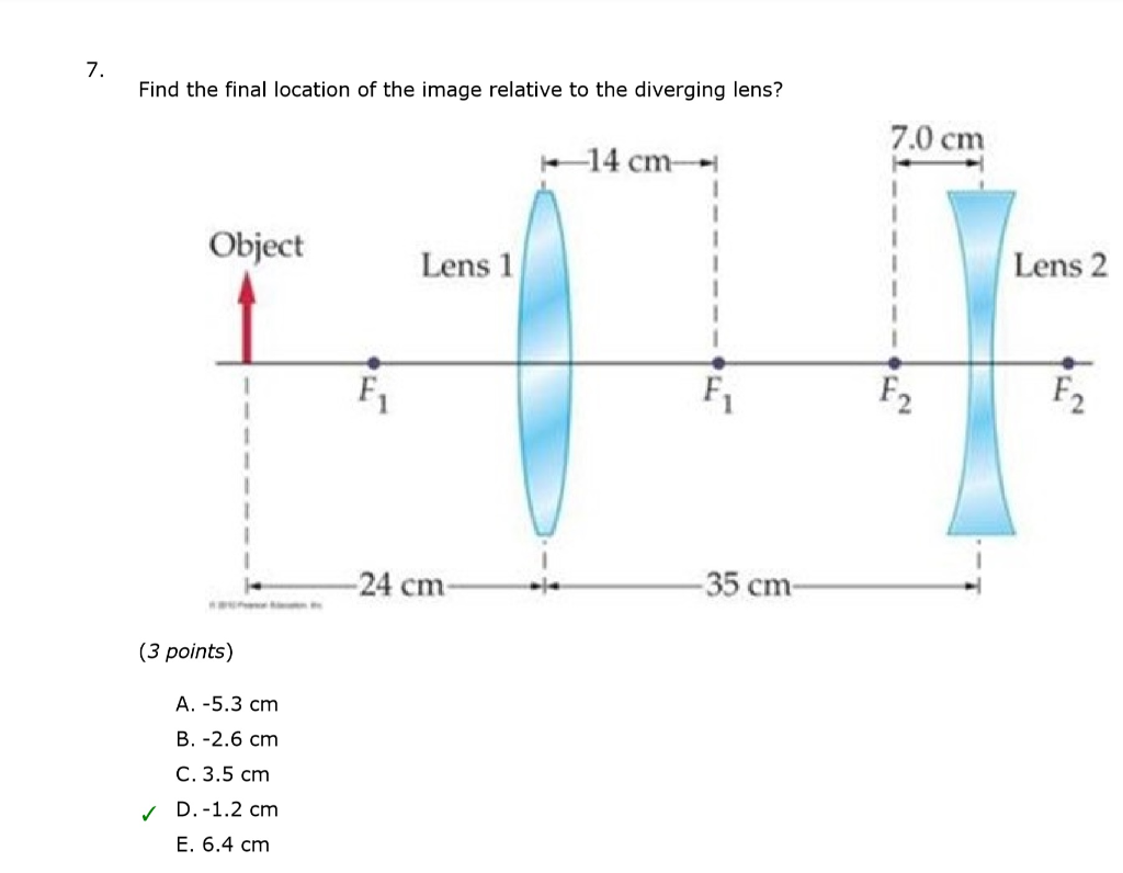 Solved 7. Find the final location of the image relative to | Chegg.com