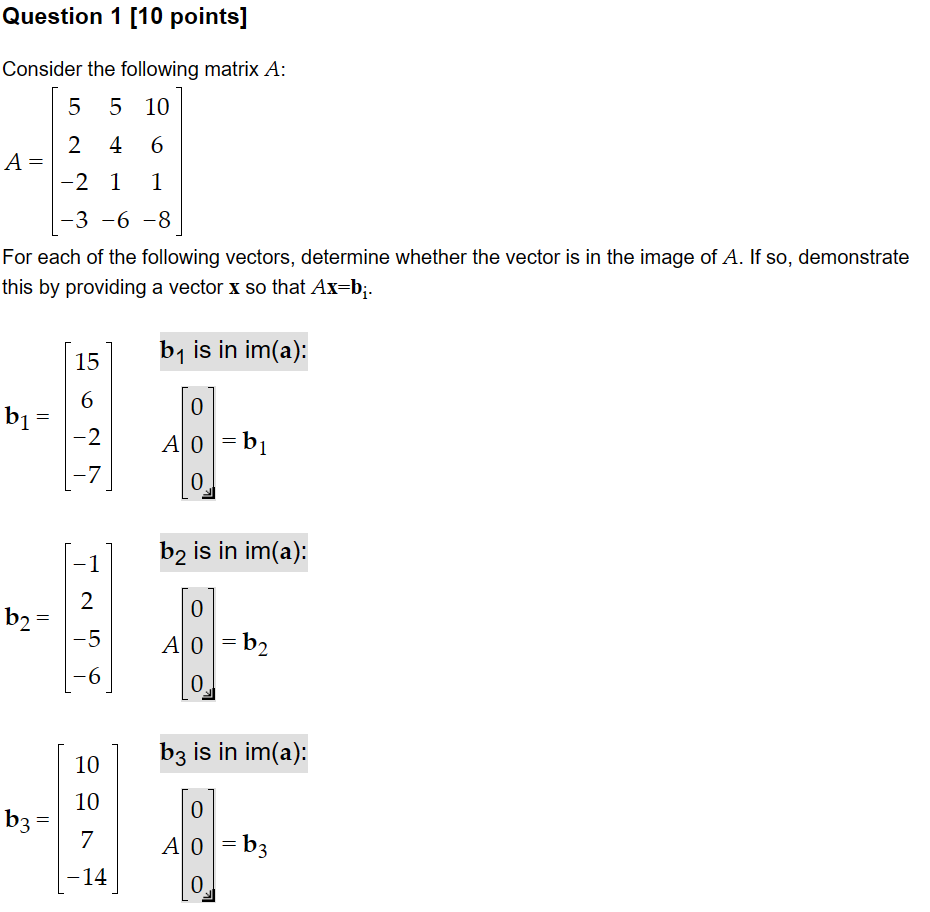 Solved Consider The Following Matrix A : | Chegg.com