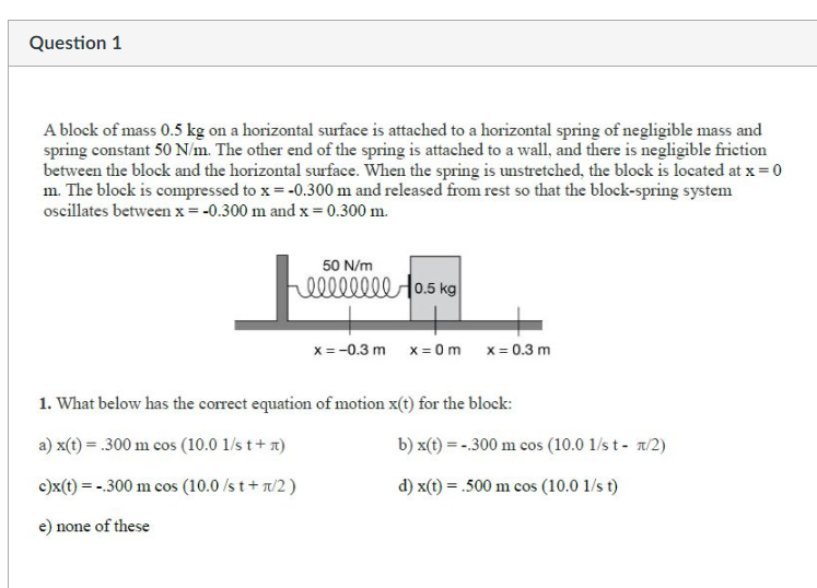 Solved A Block Of Mass 0 3 Kg On A Horizontal Surface Is Chegg Com