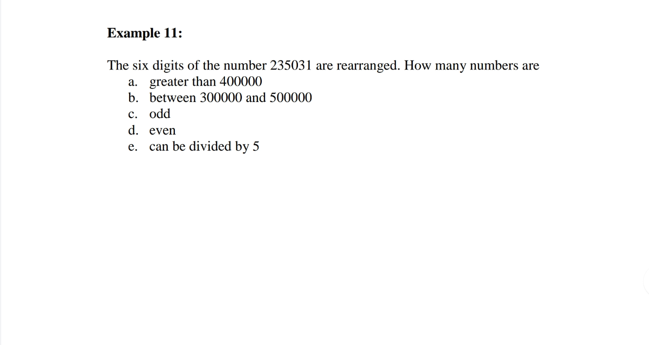 Solved Example 11: The six digits of the number 235031 are | Chegg.com