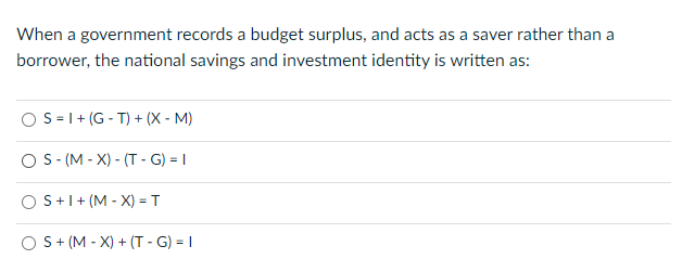 Solved When A Government Records A Budget Surplus, And Acts | Chegg.com