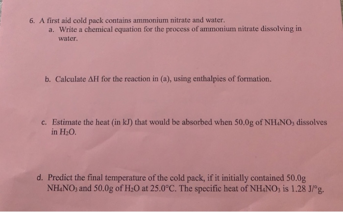 Balanced Equation For Ammonium Nitrate Dissolved In Water Tessshebaylo 9516