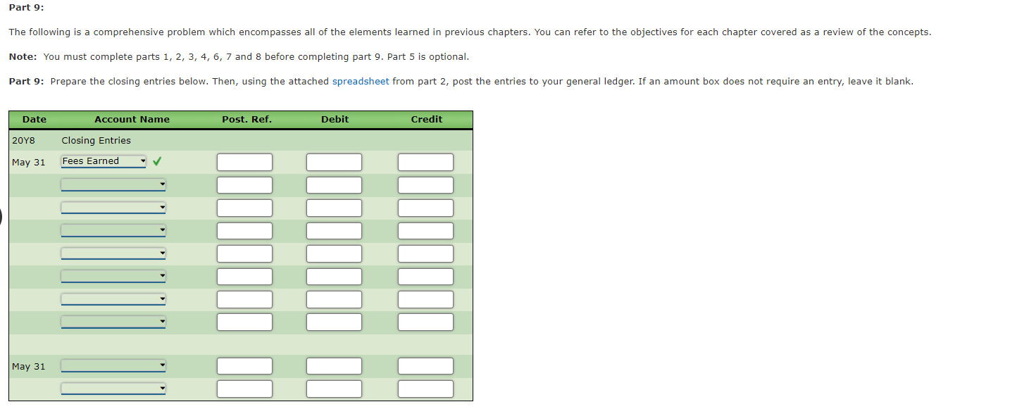 Solved Part 1: The following is a comprehensive problem | Chegg.com