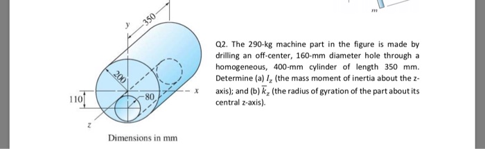 Solved Q2. The 290-kg machine part in the figure is made by