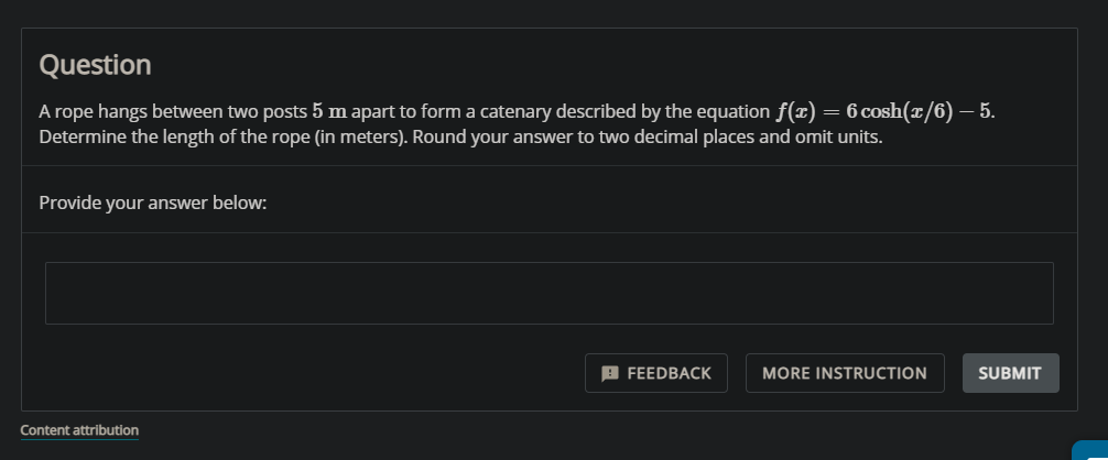 Solved Question A rope hangs between two posts 5 m apart to | Chegg.com