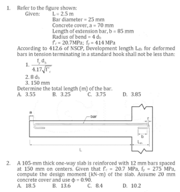 Solved 1. Refer to the figure shown: According to 412.6 of | Chegg.com