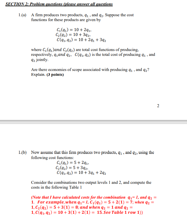 Solved SECTION 2: Problem questions (please answer all | Chegg.com 