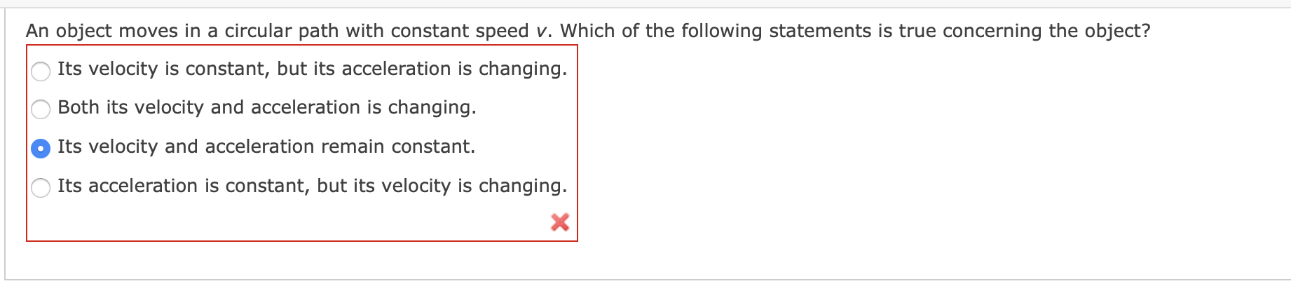 Solved An Object Moves In A Circular Path With Constant | Chegg.com